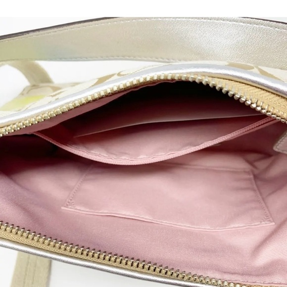 COACH Signature Stripe Multicolor Medium Size
Bag, Leather and Canvas #F17428 - Picture 9 of 12